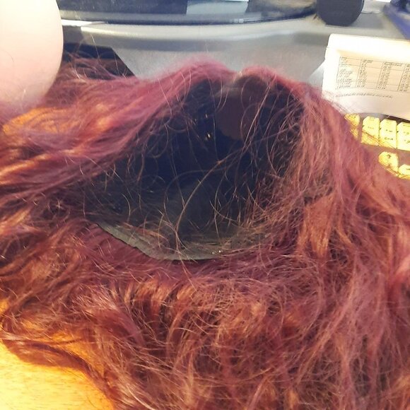 NEW !  Women 18 Inch Long Curly Wig Red Brown